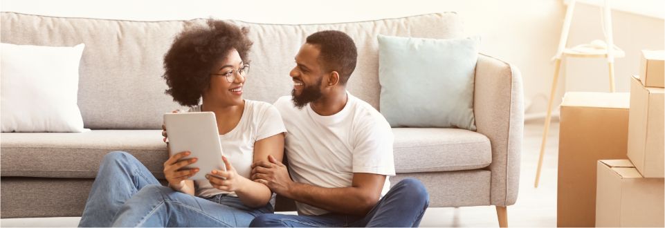 Young couple looking for property